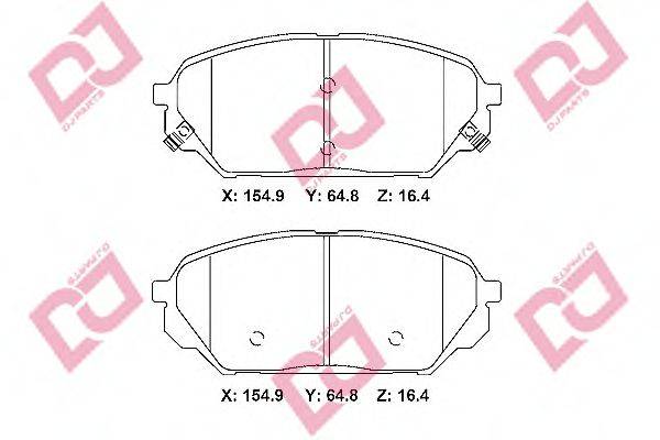 DJ PARTS BP2293 Комплект гальмівних колодок, дискове гальмо