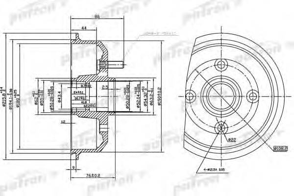 PATRON PDR1059 Гальмівний барабан