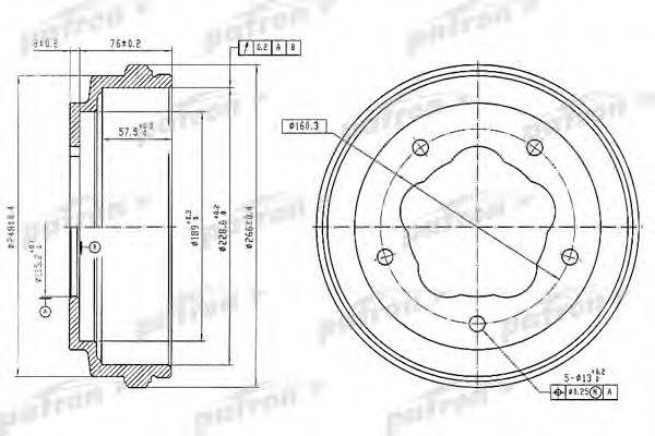 PATRON PDR1062 Гальмівний барабан