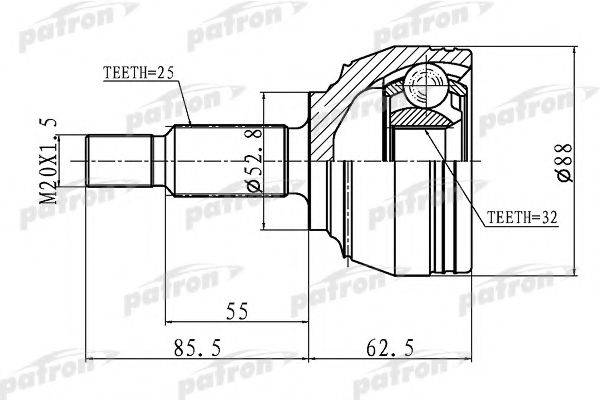 PATRON PCV1650 Приводний вал