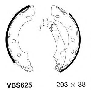 MOTAQUIP VBS625 Комплект гальмівних колодок