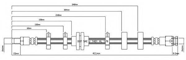 MOTAQUIP VBH836 Гальмівний шланг