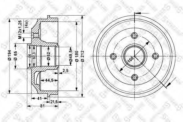 STELLOX 60253705SX Гальмівний барабан