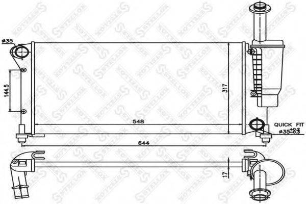 STELLOX 1025406SX Радіатор, охолодження двигуна