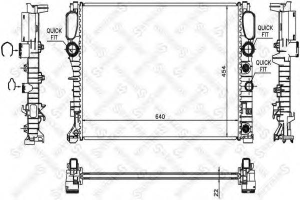 STELLOX 1025454SX Радіатор, охолодження двигуна