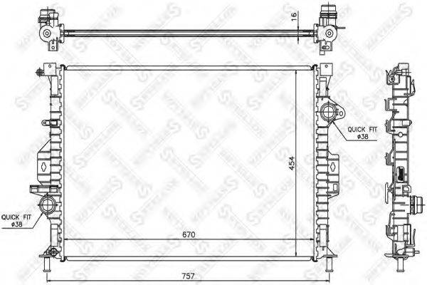 STELLOX 1025456SX Радіатор, охолодження двигуна