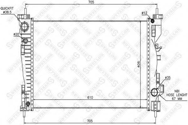 STELLOX 1025501SX Радіатор, охолодження двигуна