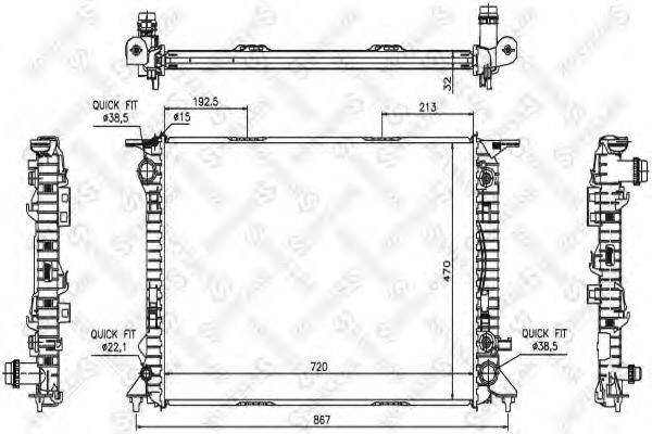 STELLOX 1025521SX Радіатор, охолодження двигуна