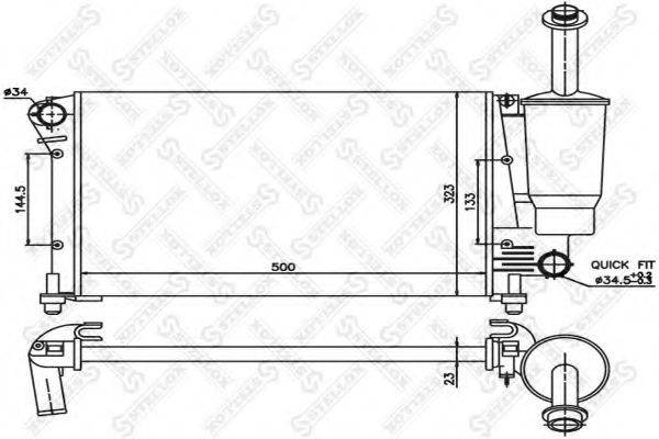 STELLOX 1025723SX Радіатор, охолодження двигуна