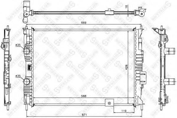 STELLOX 1026588SX Радіатор, охолодження двигуна