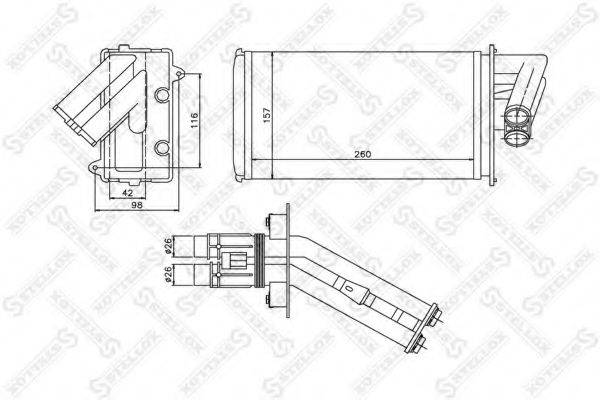 STELLOX 1035016SX Теплообмінник, опалення салону