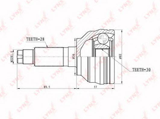 LYNXAUTO CO5106 Шарнірний комплект, приводний вал