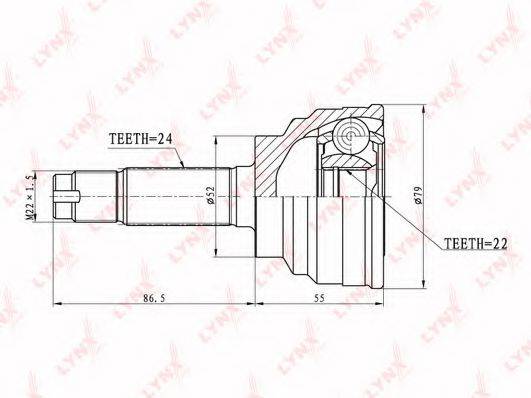 LYNXAUTO CO5108 Шарнірний комплект, приводний вал