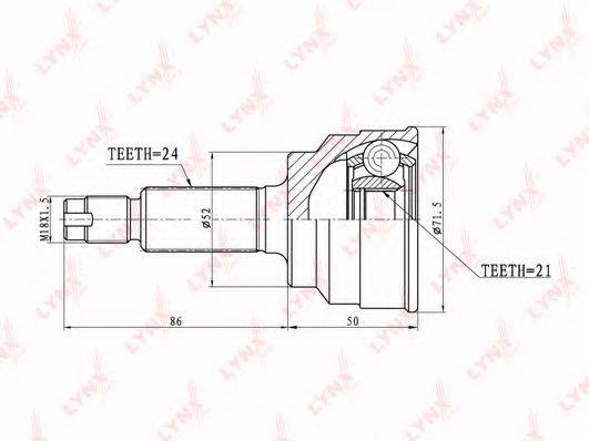 LYNXAUTO CO5109 Шарнірний комплект, приводний вал