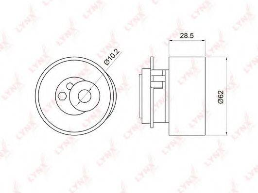 LYNXAUTO PB1046 Натяжний ролик, ремінь ГРМ