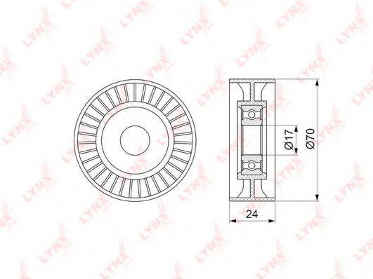 LYNXAUTO PB5129 Натяжний ролик, полікліновий ремінь