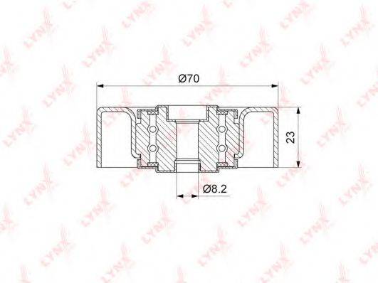 LYNXAUTO PB7129 Паразитний / провідний ролик, полікліновий ремінь