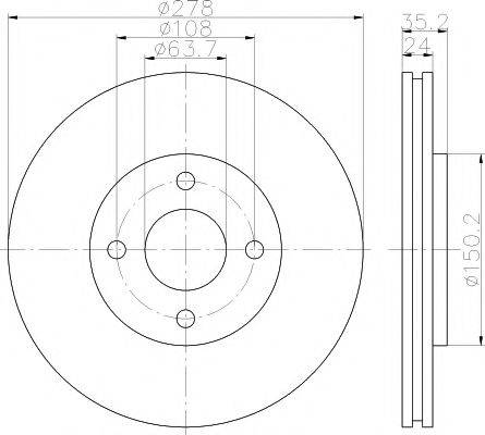 HELLA PAGID 8DD355110981 гальмівний диск