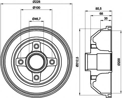 HELLA PAGID 8DT355300401 Гальмівний барабан