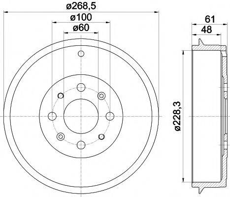 HELLA PAGID 8DT355300651 Гальмівний барабан