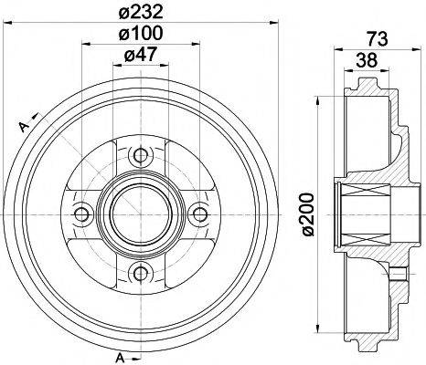 HELLA PAGID 8DT355300691 Гальмівний барабан