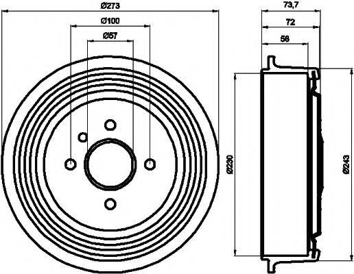 HELLA PAGID 8DT355300951 Гальмівний барабан