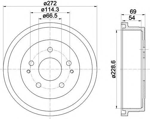 HELLA PAGID 8DT355301121 Гальмівний барабан