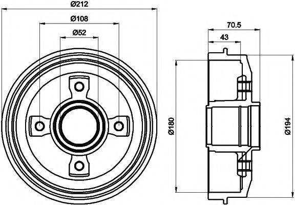 HELLA PAGID 8DT355301211 Гальмівний барабан