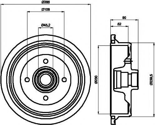 HELLA PAGID 8DT355301681 Гальмівний барабан