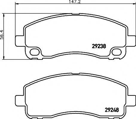 HELLA PAGID 8DB355005601 Комплект гальмівних колодок, дискове гальмо