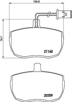 HELLA PAGID 8DB355005831 Комплект гальмівних колодок, дискове гальмо