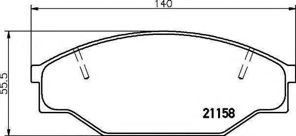 HELLA PAGID 8DB355006121 Комплект гальмівних колодок, дискове гальмо