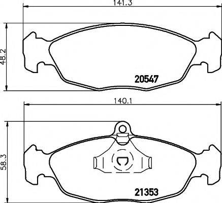 HELLA PAGID 8DB355007531 Комплект гальмівних колодок, дискове гальмо