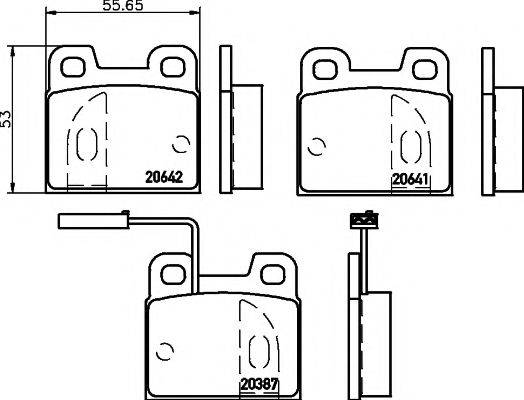 HELLA PAGID 8DB355007621 Комплект гальмівних колодок, дискове гальмо