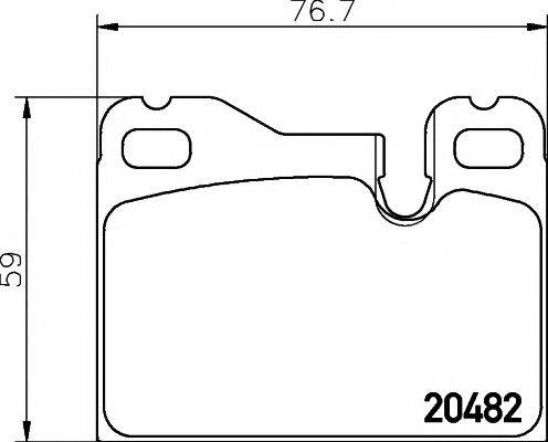 HELLA PAGID 8DB355007691 Комплект гальмівних колодок, дискове гальмо