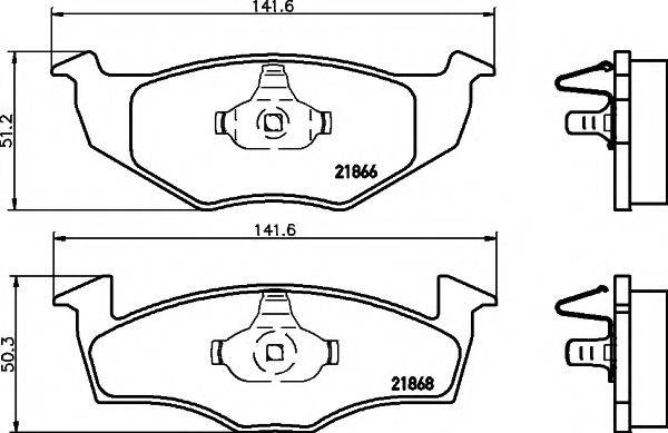 HELLA PAGID 8DB355007891 Комплект гальмівних колодок, дискове гальмо