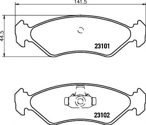 HELLA PAGID 8DB355008051 Комплект гальмівних колодок, дискове гальмо