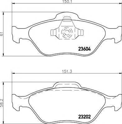 HELLA PAGID 8DB355008901 Комплект гальмівних колодок, дискове гальмо