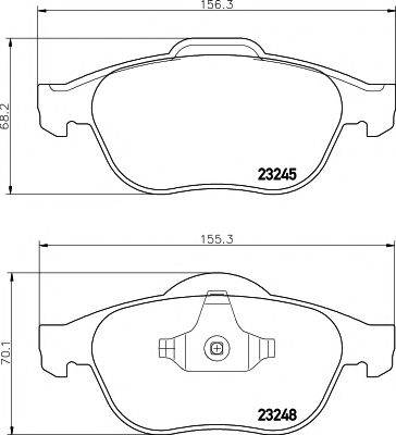 HELLA PAGID 8DB355009111 Комплект гальмівних колодок, дискове гальмо