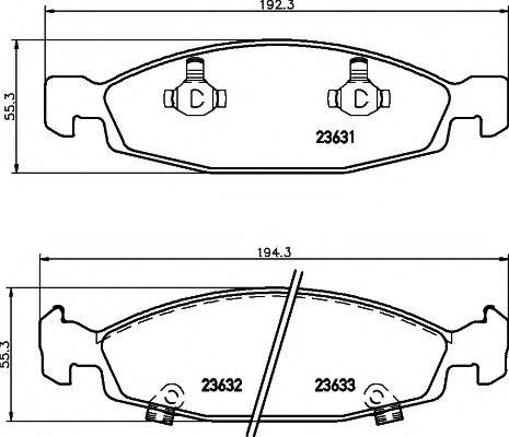 HELLA PAGID 8DB355009881 Комплект гальмівних колодок, дискове гальмо