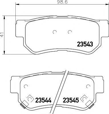 HELLA PAGID 8DB355009971 Комплект гальмівних колодок, дискове гальмо