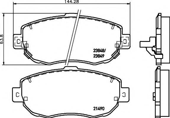 HELLA PAGID 8DB355010151 Комплект гальмівних колодок, дискове гальмо