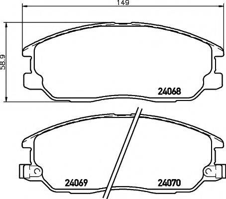 HELLA PAGID 8DB355010451 Комплект гальмівних колодок, дискове гальмо