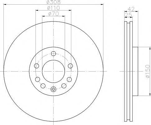 HELLA PAGID 8DD355108221 гальмівний диск