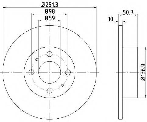 HELLA PAGID 8DD355101101 гальмівний диск