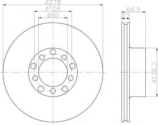 HELLA PAGID 8DD355100081 гальмівний диск