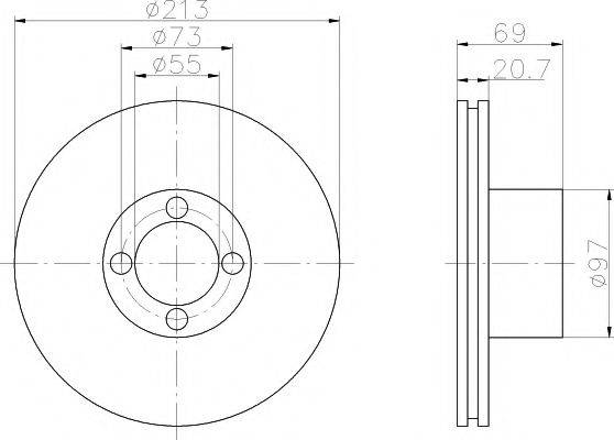 HELLA PAGID 8DD355103471 гальмівний диск