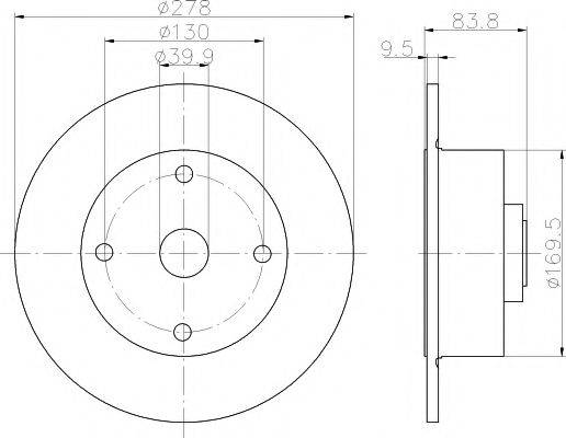 HELLA PAGID 8DD355100101 гальмівний диск