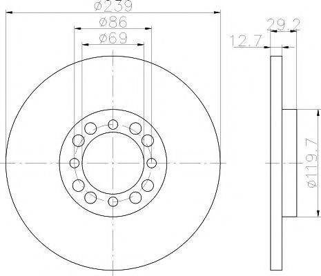 HELLA PAGID 8DD355100861 гальмівний диск