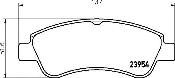 HELLA PAGID 8DB355011071 Комплект гальмівних колодок, дискове гальмо